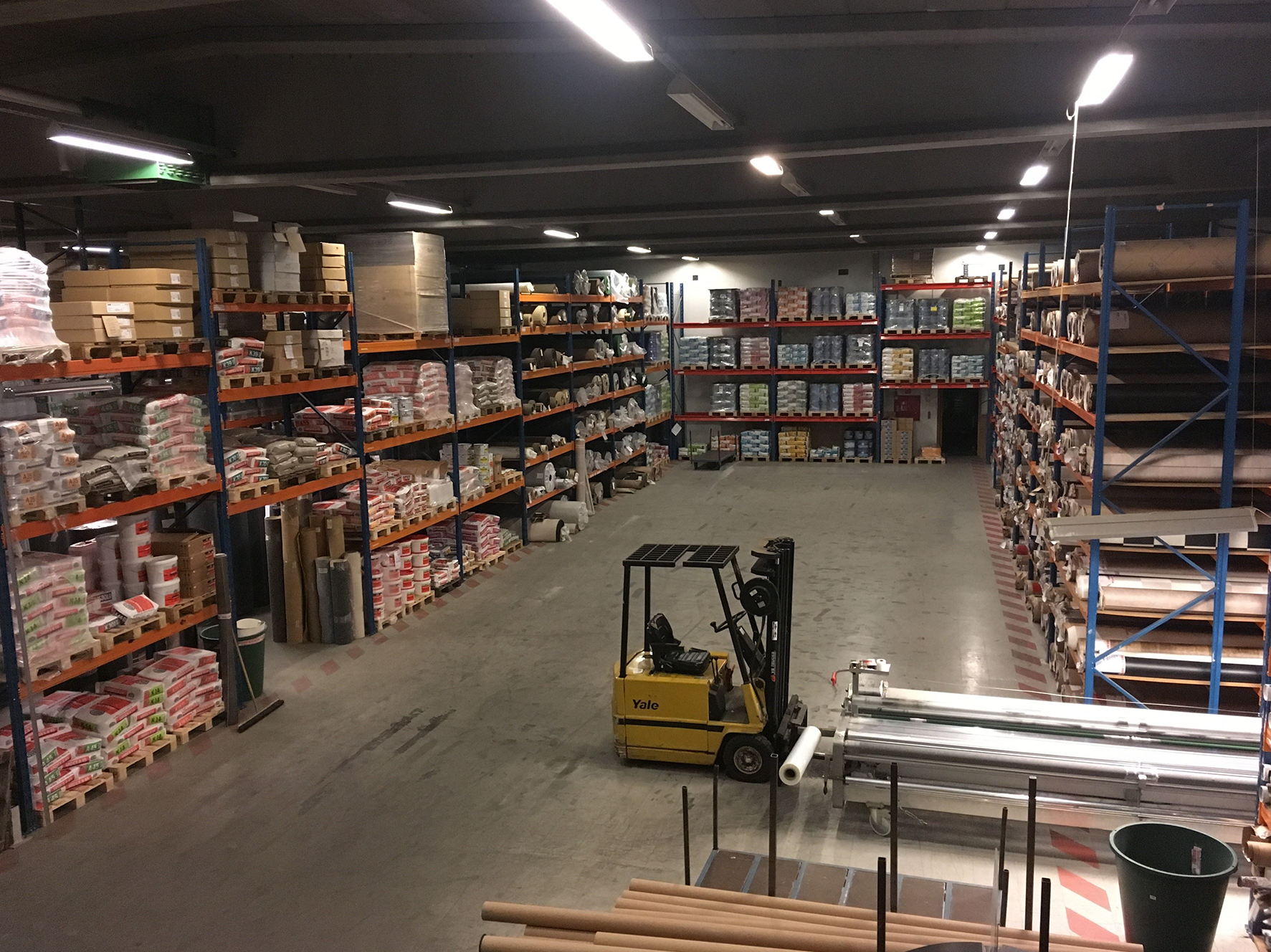Et billede af Eriksen Randers lageres set ovenfra